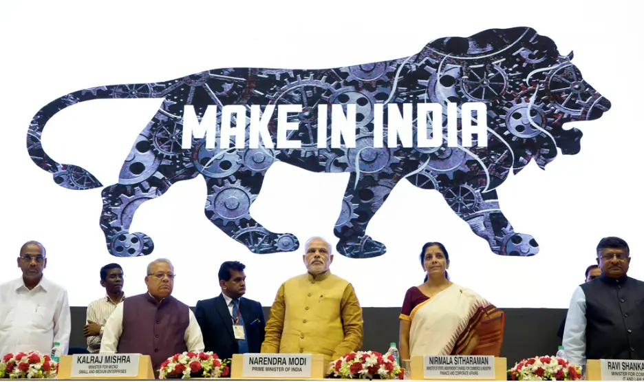 莫迪上任后，即推出「在印度制造」，圖源美聯社